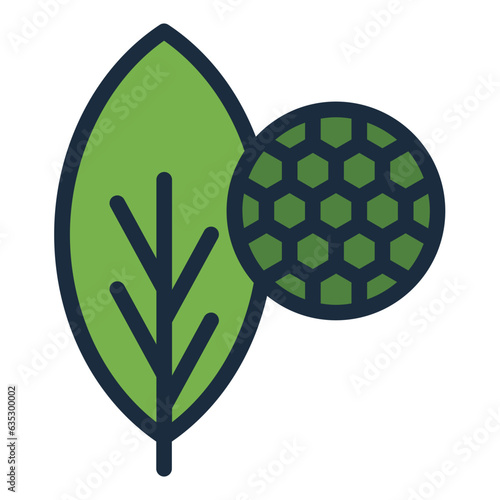Chlorophyll cell from leaves filled line icon