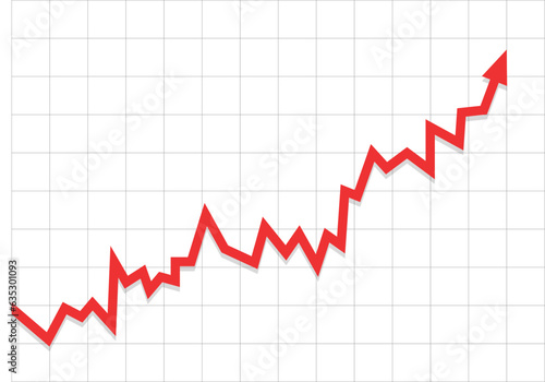 red arrow graph slowly and surely going up make profit financial and economic grow market boom