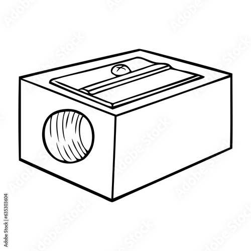 pencil sharpener line vector illustration