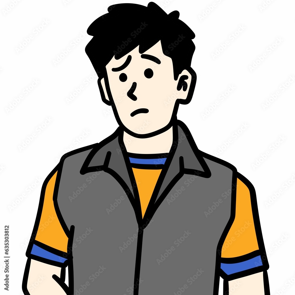 cartoon character of young man in casual clothes cartoon character of young man in casual clothes