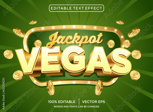 vegas jackpot 3D editable text effect