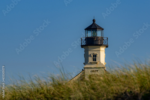 Late afternoon summer photo of the North Lighthouse, New Shoreham, Block Island, Rhode Island. 