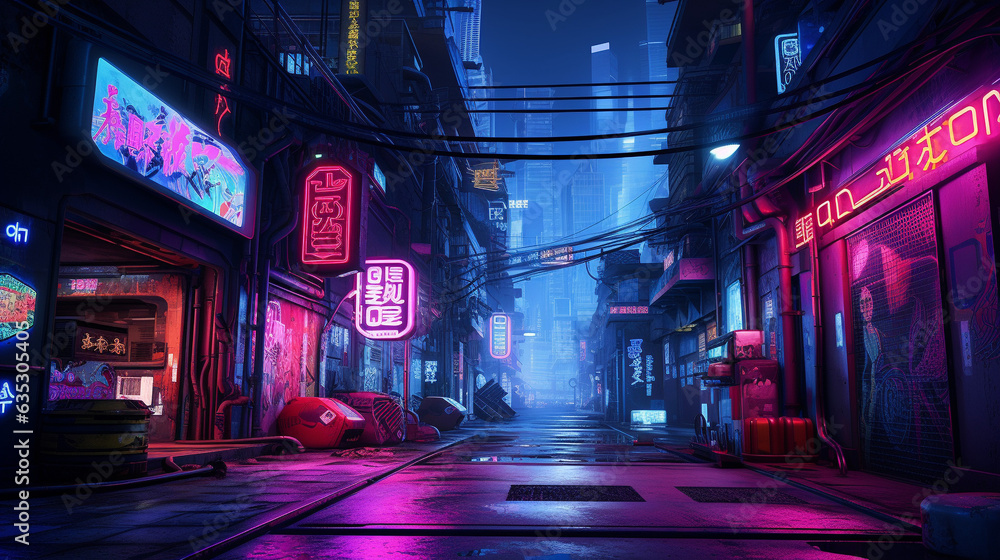 Futuristic Neon Cyber Alley