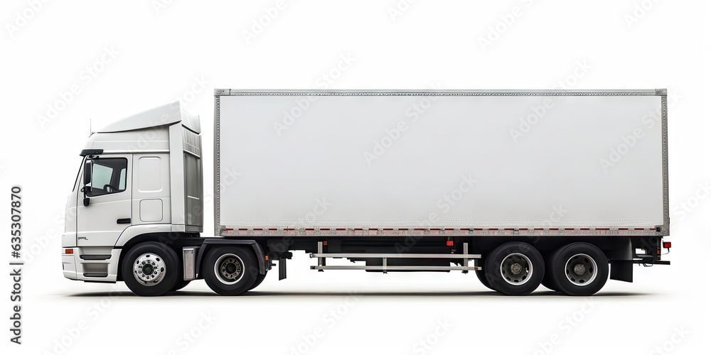 Freight truck on white background isolated. Mighty Journey of Symbol of Global Transportation Freight truck on white background isolated. Mighty Journey of Symbol of Global Transportation