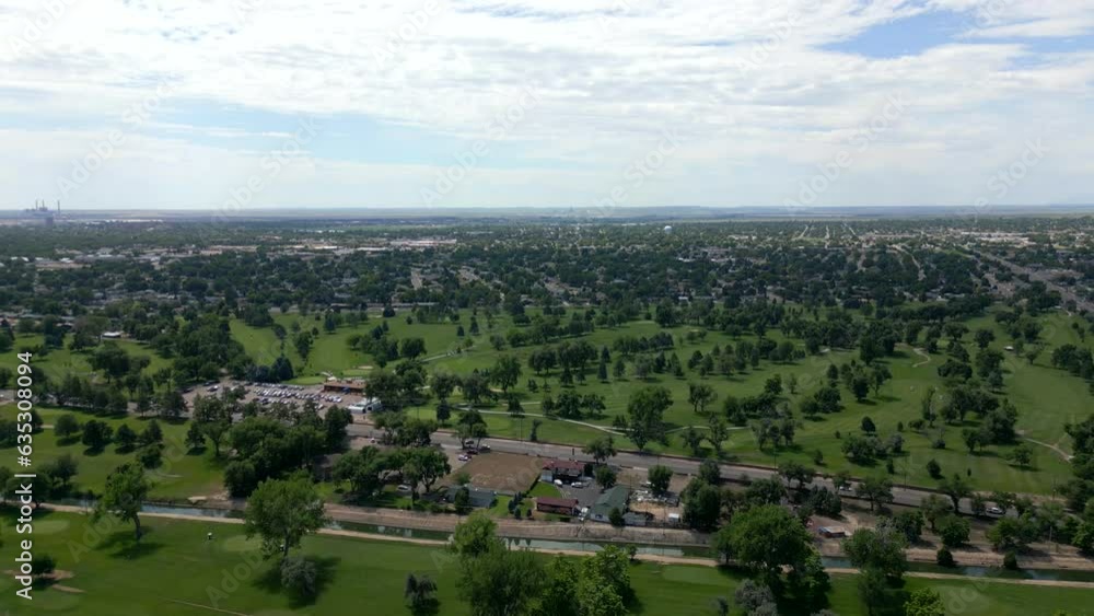 Aerial drone video Elmwood Golf Course Pueblo Colorado USA Aerial drone video Elmwood Golf Course Pueblo Colorado USA