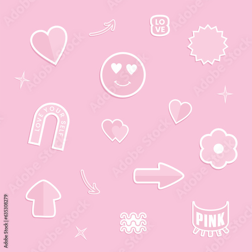 set of pink hearts