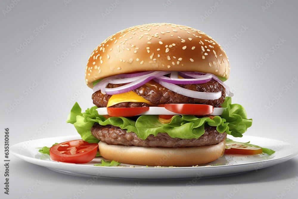 hamburger on a plate hamburger on a plate