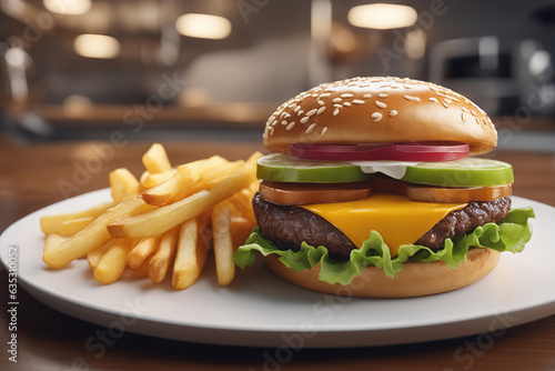 hamburger on a plate