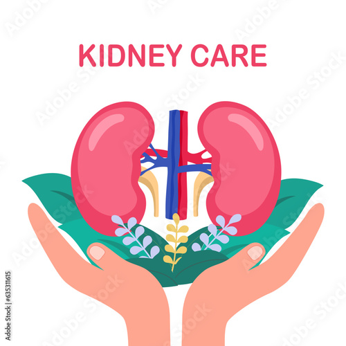 Kidney care concept vector illustration on white background.