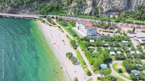 Sun lounger Spiaggia di Torbole beach Torbole Trento Italy photo