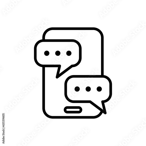 Mobile phone chatting outline icon