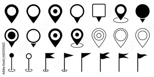 Set Of Different Location Pins