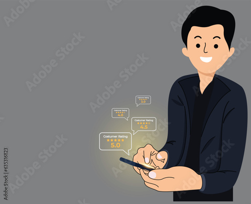 user give rating to service excellent experience on mobile phone application