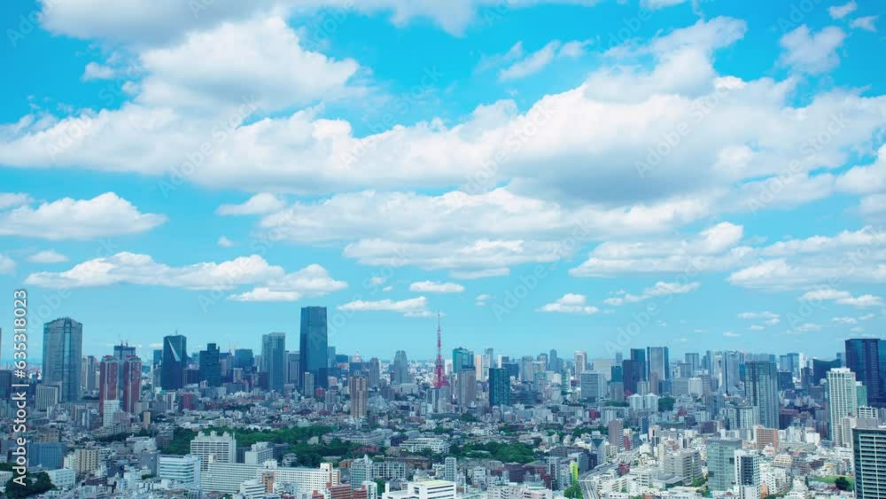 東京 タイムラプス 青空 東京 タイムラプス 青空