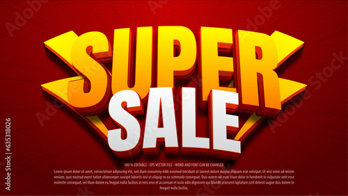 Editable text effect super sale mock up