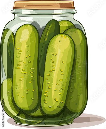 Pickle Cucumber in the Jar Illustration