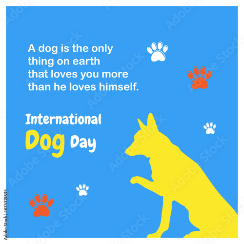 International Dog Day, Social Media Design Template Vector. 