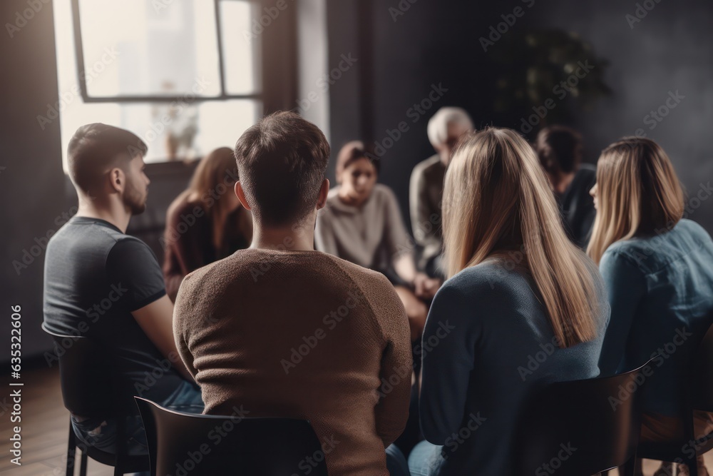 support groups.People support each other in a rehabilitation session. support groups.People support each other in a rehabilitation session.