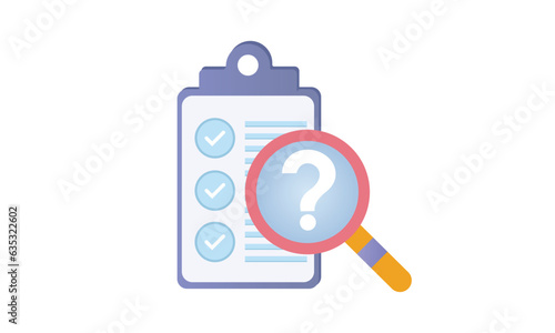 A checklist paper sheet with tick marks.on white background.Vector Design Illustration.