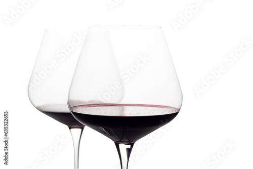 glasses with red wine on isolated background
