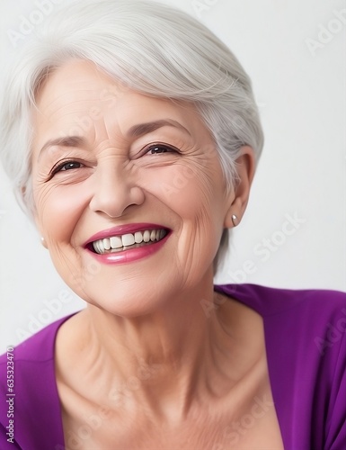 portrait of a old woman with smiling