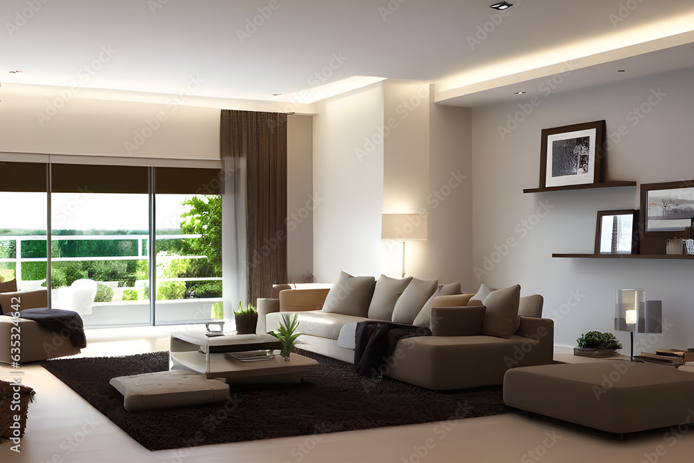 modern living room. Generative AI. modern living room. Generative AI.