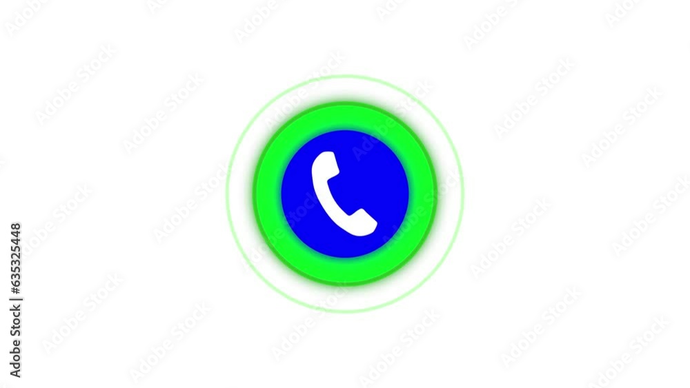 Call icon animation with radio signal on the white background. e_669 Call icon animation with radio signal on the white background. e_669
