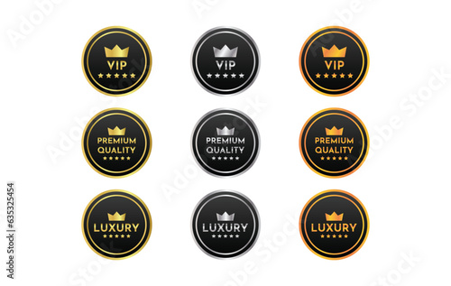 Premium quality tags or labels for .Premium quality vector badges. Luxury labels.Vip tag or labels. Vector illustration