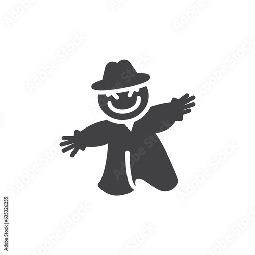 Spooky scarecrow vector icon