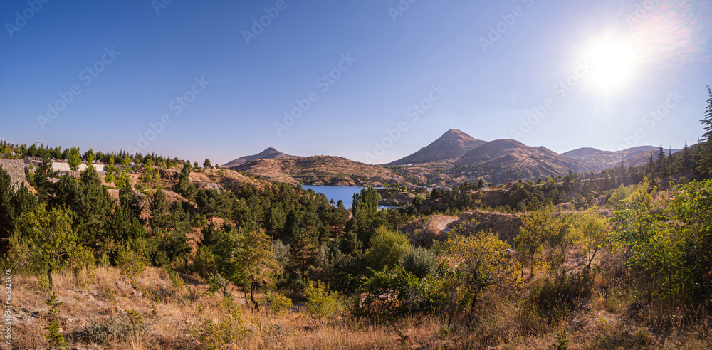Sunny day. Valley view below the mountains of Sille, Konya, Turkey. Sunny day. Valley view below the mountains of Sille, Konya, Turkey.