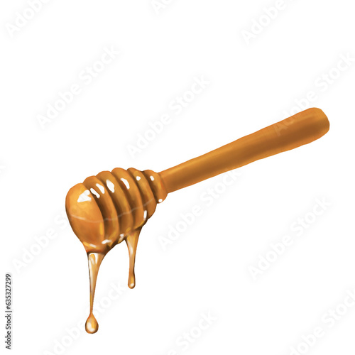 wooden honey dipper