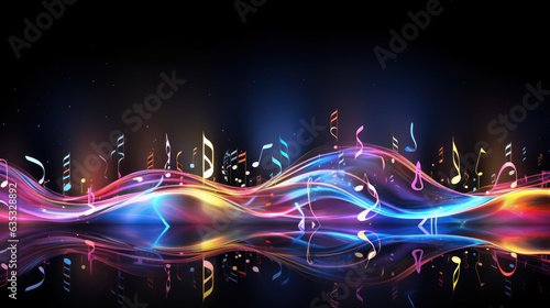 illustration of note of music abstracts wave modern background