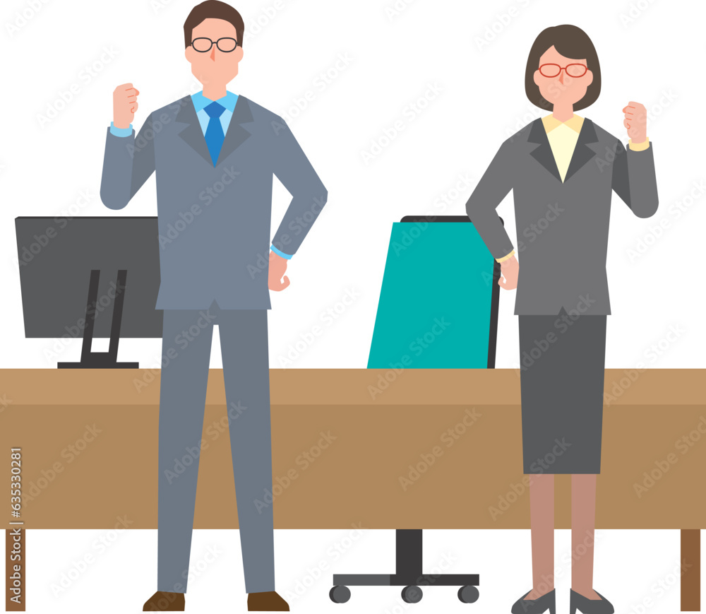 ビジネスや秘書の男女イメージイラスト ビジネスや秘書の男女イメージイラスト