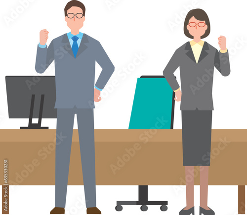 ビジネスや秘書の男女イメージイラスト