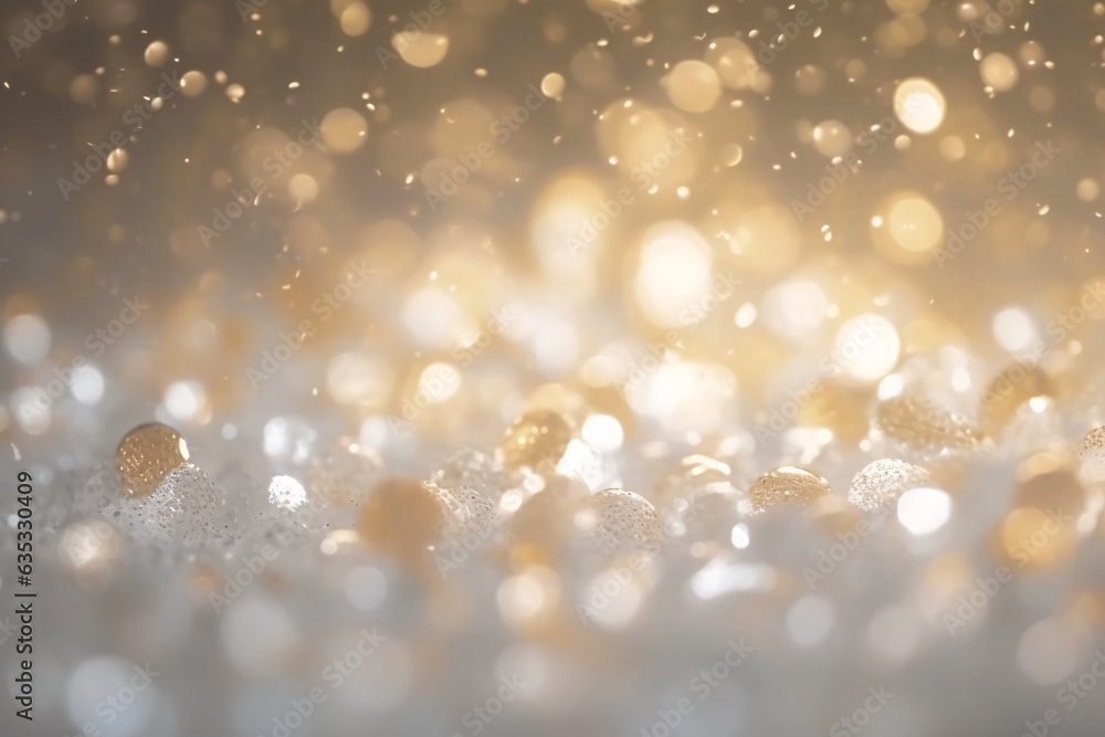 Glittering golden abstract background with bokeh defocused lights. Glittering lights background. Christmas and New Year holidays concept.
