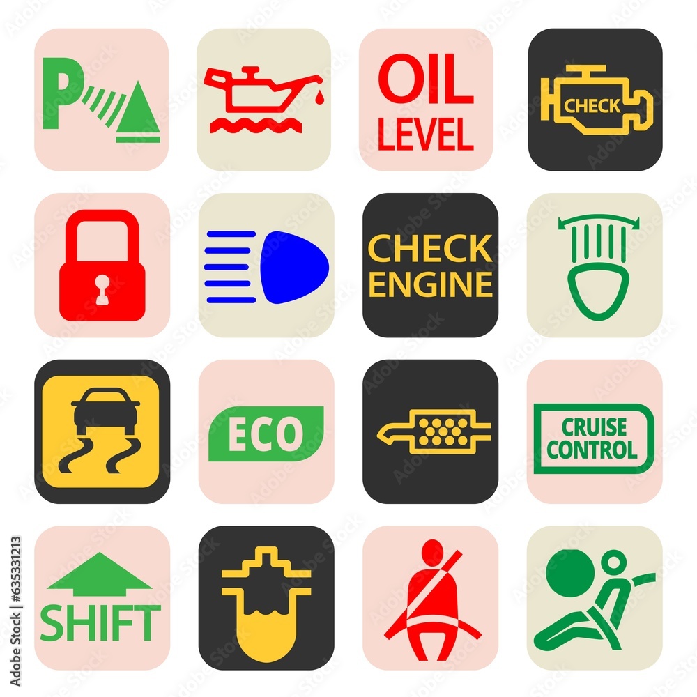 Car Instrument Cluster Icons Decoding DTC Codes and Fault Errors