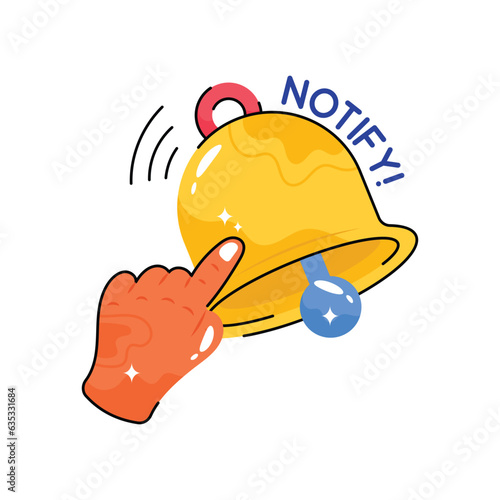 Notify doodle vector outline Sticker. EPS 10 file