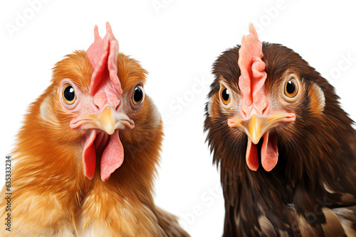 Two chickens, AI generated