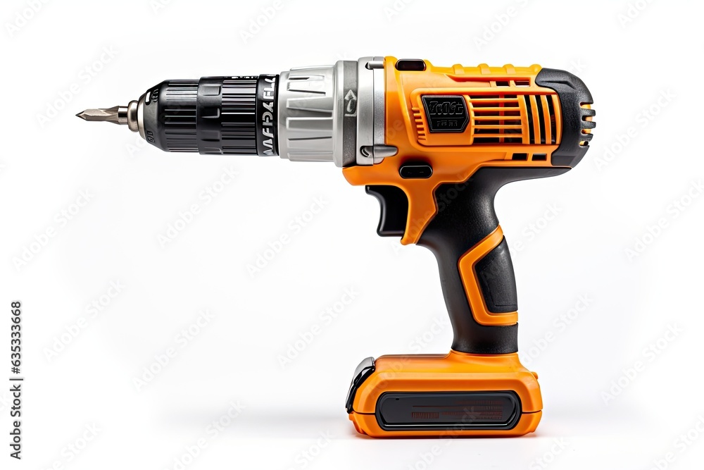 Cordless screwdriver with a drill isolated on white background Cordless screwdriver with a drill isolated on white background