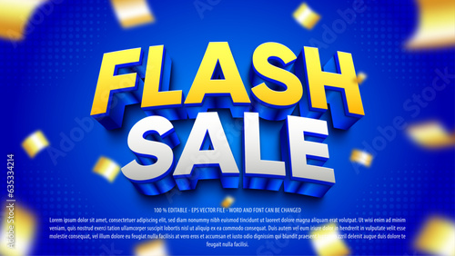 Flash sale 3d editable text effect mock up