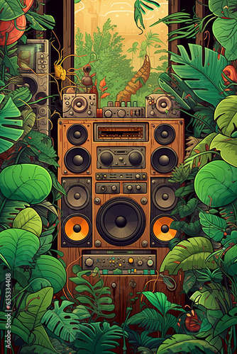 Jungle sound system background