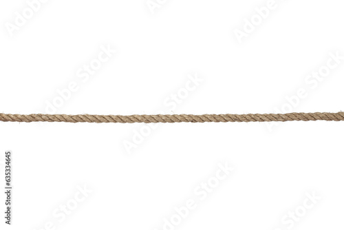 packing rope made of jute with a tied bow, isolate for clipping on a white background