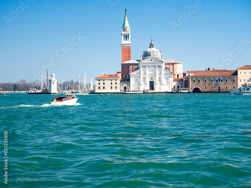 San Giorgio Maggiore in Venice Italy. Church on the water, Itay. Italian famous place.