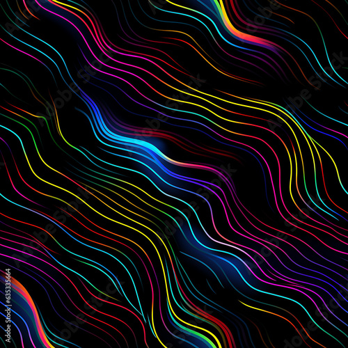 Psychedelic pattern. Colourful seamless pattern with dots circles and lines. Trance inspired neon coloured patterns.