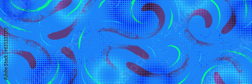 Abstract Brush Background with Sporty Style and Halftone Effect. Brush Stroke Illustration for Banner, Poster, or Sports Background. Scratch and Texture Elements For Design
