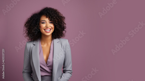Successful cheering afro-american businesswoman is satisfied with the results of the achievement