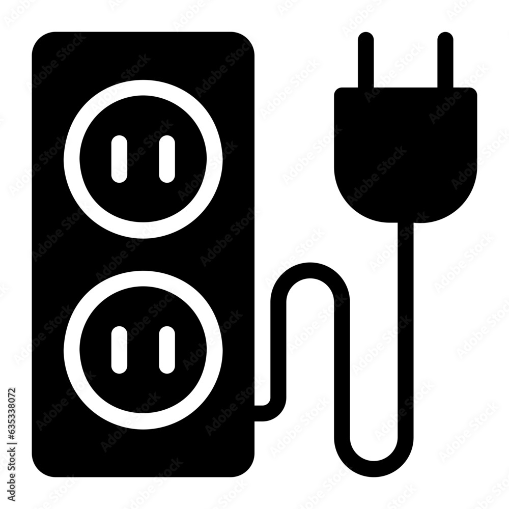 extension cable glyph icon
