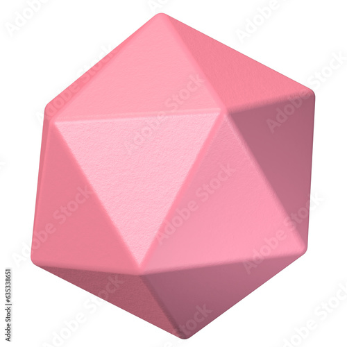 Pink icosahedron 3D