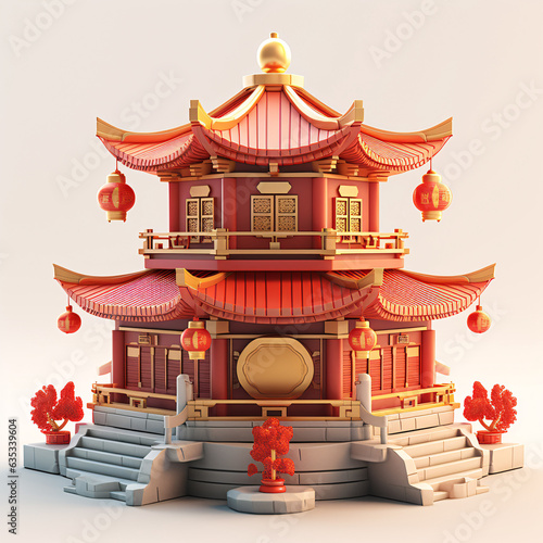  pagoda city landmark architectural illustration elements