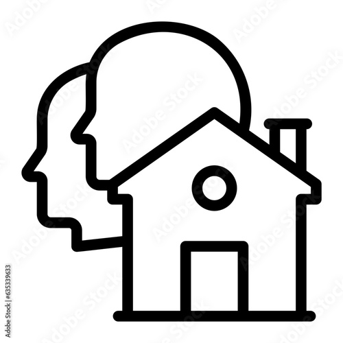 shared housing line icon